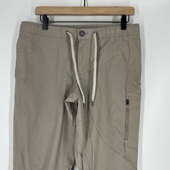 Vuori Pants Size Large Mens Khaki Ripstop Chino Pockets Preppy Modern Pull On - Picture 2 of 8